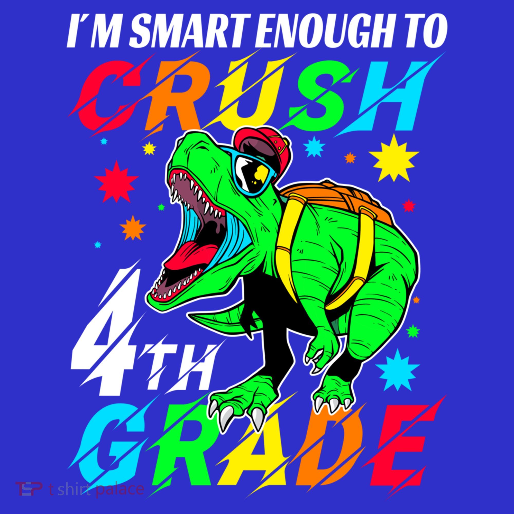 Crush 4Th Grade Smart Dinosaur First Day Of Fourth Grade Gift Women's Tank Top