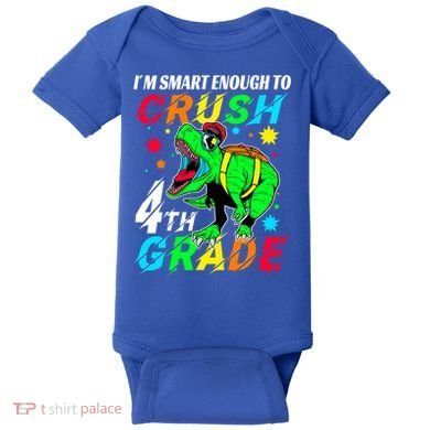 Crush 4Th Grade Smart Dinosaur First Day Of Fourth Grade Gift Baby Bodysuit