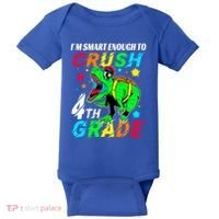 Crush 4Th Grade Smart Dinosaur First Day Of Fourth Grade Gift Baby Bodysuit thumb 0
