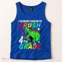 Crush 4Th Grade Smart Dinosaur First Day Of Fourth Grade Gift Tank Top thumb 2