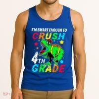Crush 4Th Grade Smart Dinosaur First Day Of Fourth Grade Gift Tank Top thumb 3