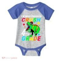 Crush 4Th Grade Smart Dinosaur First Day Of Fourth Grade Gift Infant Baby Jersey Bodysuit thumb 0