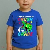 Crush 4Th Grade Smart Dinosaur First Day Of Fourth Grade Gift Toddler T-Shirt thumb 2