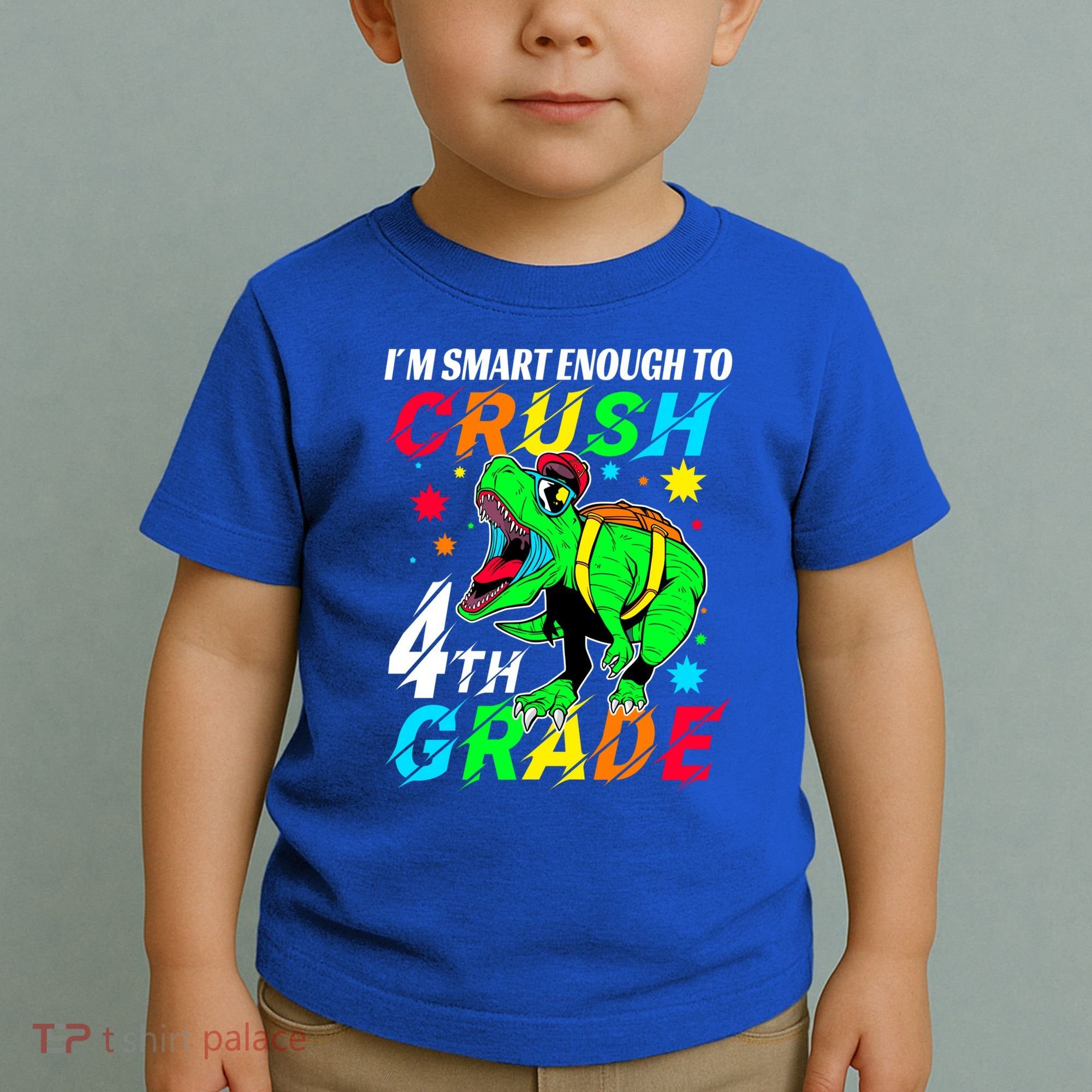 Crush 4Th Grade Smart Dinosaur First Day Of Fourth Grade Gift Toddler T-Shirt