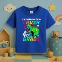 Crush 4Th Grade Smart Dinosaur First Day Of Fourth Grade Gift Toddler T-Shirt thumb 3