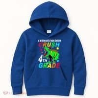 Crush 4Th Grade Smart Dinosaur First Day Of Fourth Grade Gift Kids Hoodie thumb 0