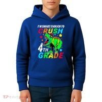 Crush 4Th Grade Smart Dinosaur First Day Of Fourth Grade Gift Kids Hoodie thumb 4