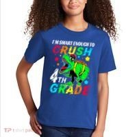 Crush 4Th Grade Smart Dinosaur First Day Of Fourth Grade Gift Kids T-Shirt thumb 2