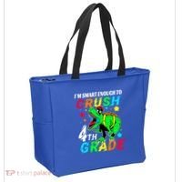 Crush 4Th Grade Smart Dinosaur First Day Of Fourth Grade Gift Tote Bag thumb 2