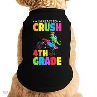 Crush 4th Grade Dinosaur Monster Truck Back to School Doggie Tank thumb 0