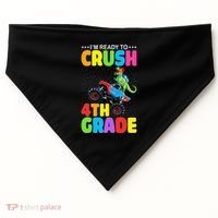 Crush 4th Grade Dinosaur Monster Truck Back to School USA-Made Doggie Bandana thumb 0