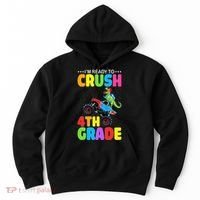 Crush 4th Grade Dinosaur Monster Truck Back to School Hoodie thumb 0