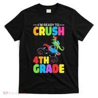 Crush 4th Grade Dinosaur Monster Truck Back to School T-Shirt thumb 0