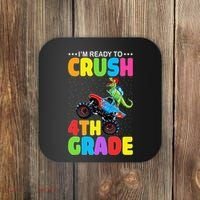 Crush 4th Grade Dinosaur Monster Truck Back to School Coaster thumb 0
