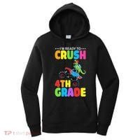 Crush 4th Grade Dinosaur Monster Truck Back to School Women's Hoodie thumb 0