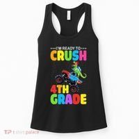 Crush 4th Grade Dinosaur Monster Truck Back to School Women's Tank Top thumb 0