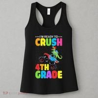 Crush 4th Grade Dinosaur Monster Truck Back to School Women's Tank Top thumb 3