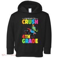 Crush 4th Grade Dinosaur Monster Truck Back to School Toddler Hoodie thumb 0