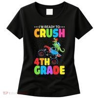 Crush 4th Grade Dinosaur Monster Truck Back to School Women's T-Shirt thumb 0