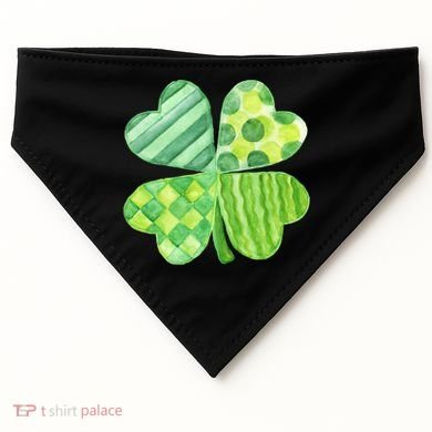 Cute 4 Leaf Clover Irish St Patricks Day USA-Made Doggie Bandana