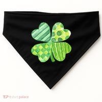 Cute 4 Leaf Clover Irish St Patricks Day USA-Made Doggie Bandana thumb 0