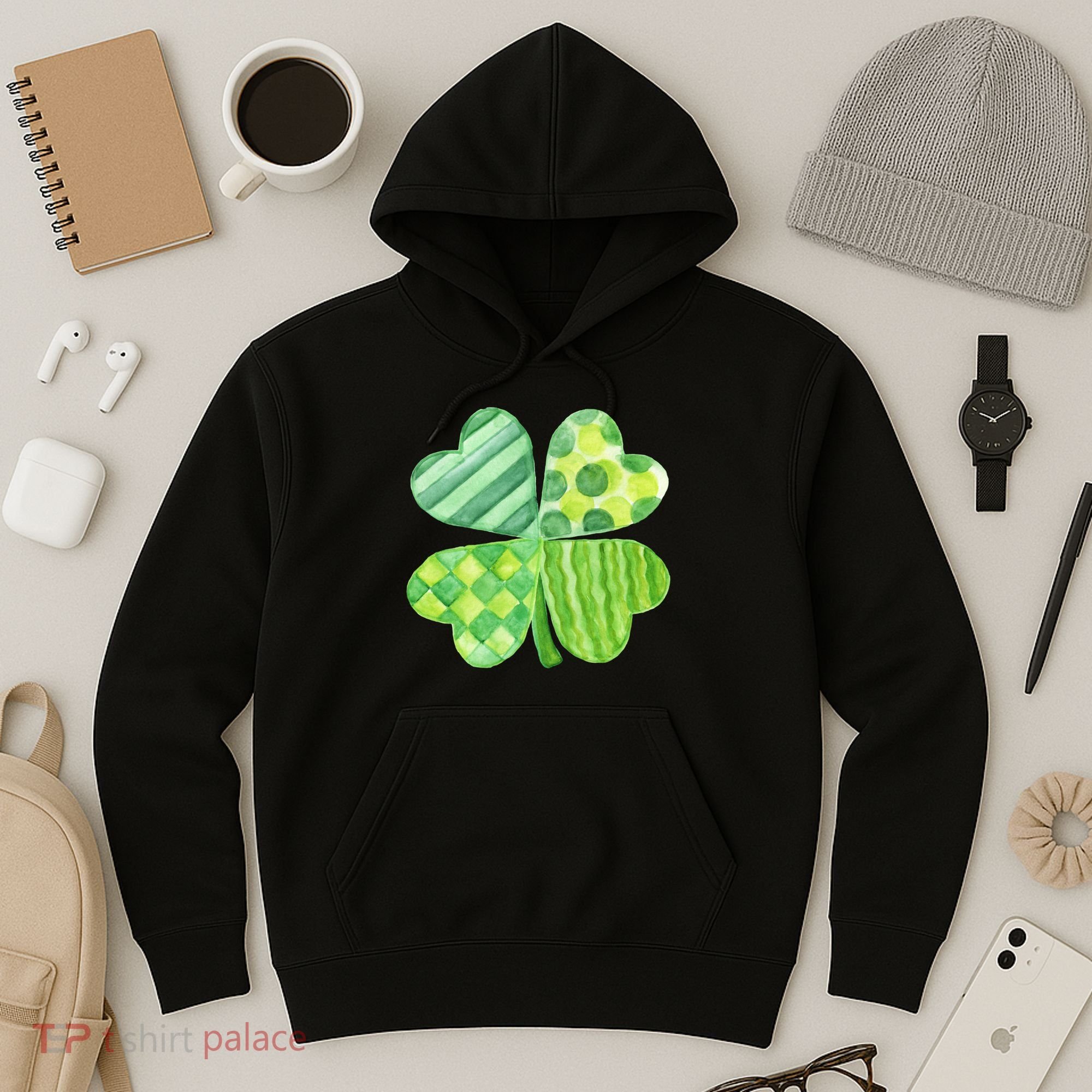 Cute 4 Leaf Clover Irish St Patricks Day Hoodie