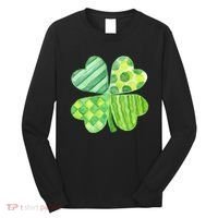 Cute 4 Leaf Clover Irish St Patricks Day Long Sleeve Shirt thumb 0