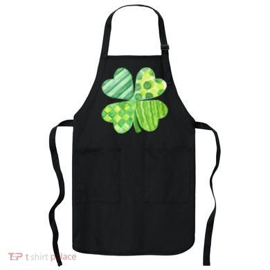 Cute 4 Leaf Clover Irish St Patricks Day Apron