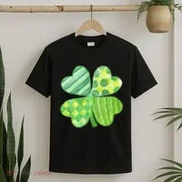 Cute 4 Leaf Clover Irish St Patricks Day T-Shirt thumb 2