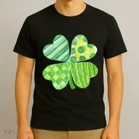 Cute 4 Leaf Clover Irish St Patricks Day T-Shirt thumb 3