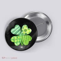 Cute 4 Leaf Clover Irish St Patricks Day Button thumb 0