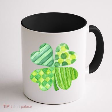 Cute 4 Leaf Clover Irish St Patricks Day Coffee Mug back