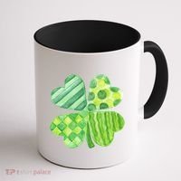 Cute 4 Leaf Clover Irish St Patricks Day Coffee Mug thumb 1