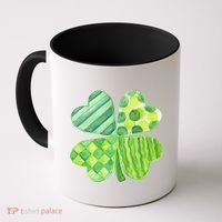 Cute 4 Leaf Clover Irish St Patricks Day Coffee Mug thumb 0
