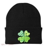 Cute 4 Leaf Clover Irish St Patricks Day Beanie thumb 0