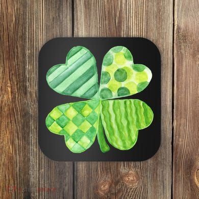 Cute 4 Leaf Clover Irish St Patricks Day Coaster