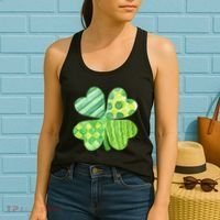 Cute 4 Leaf Clover Irish St Patricks Day Women's Tank Top thumb 2