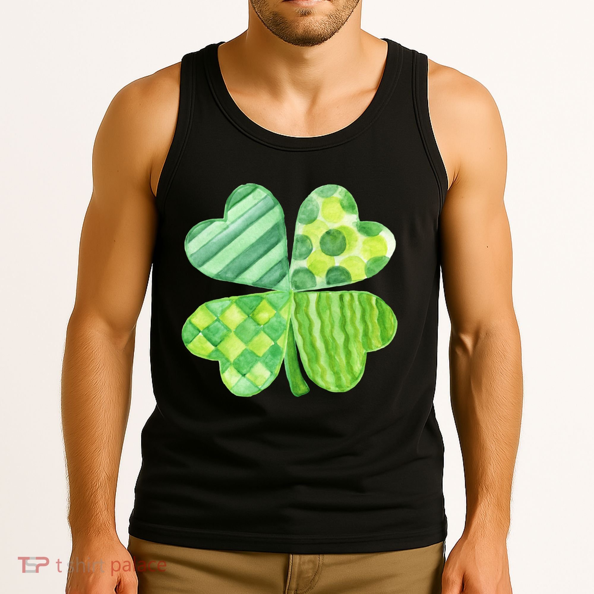 Cute 4 Leaf Clover Irish St Patricks Day Tank Top