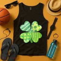 Cute 4 Leaf Clover Irish St Patricks Day Tank Top thumb 4