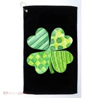 Cute 4 Leaf Clover Irish St Patricks Day Golf Towel thumb 0
