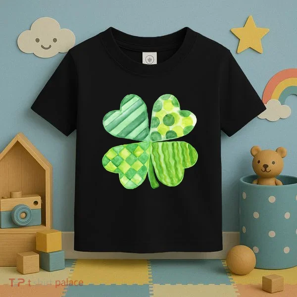 Cute 4 Leaf Clover Irish St Patricks Day Toddler T-Shirt