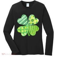 Cute 4 Leaf Clover Irish St Patricks Day Women's Long Sleeve Shirt thumb 0
