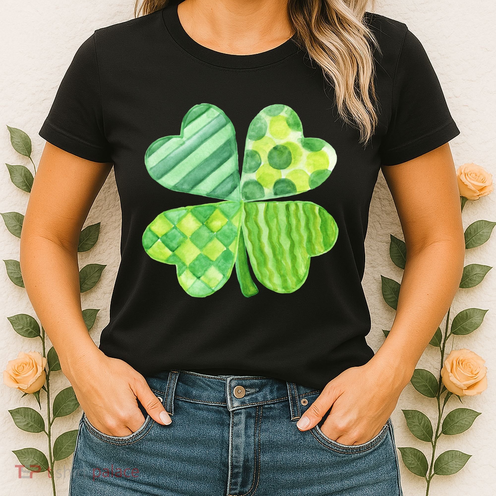 Cute 4 Leaf Clover Irish St Patricks Day Women's T-Shirt