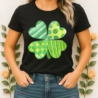 Cute 4 Leaf Clover Irish St Patricks Day Women's T-Shirt thumb 2