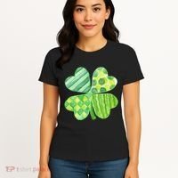Cute 4 Leaf Clover Irish St Patricks Day Women's T-Shirt thumb 4