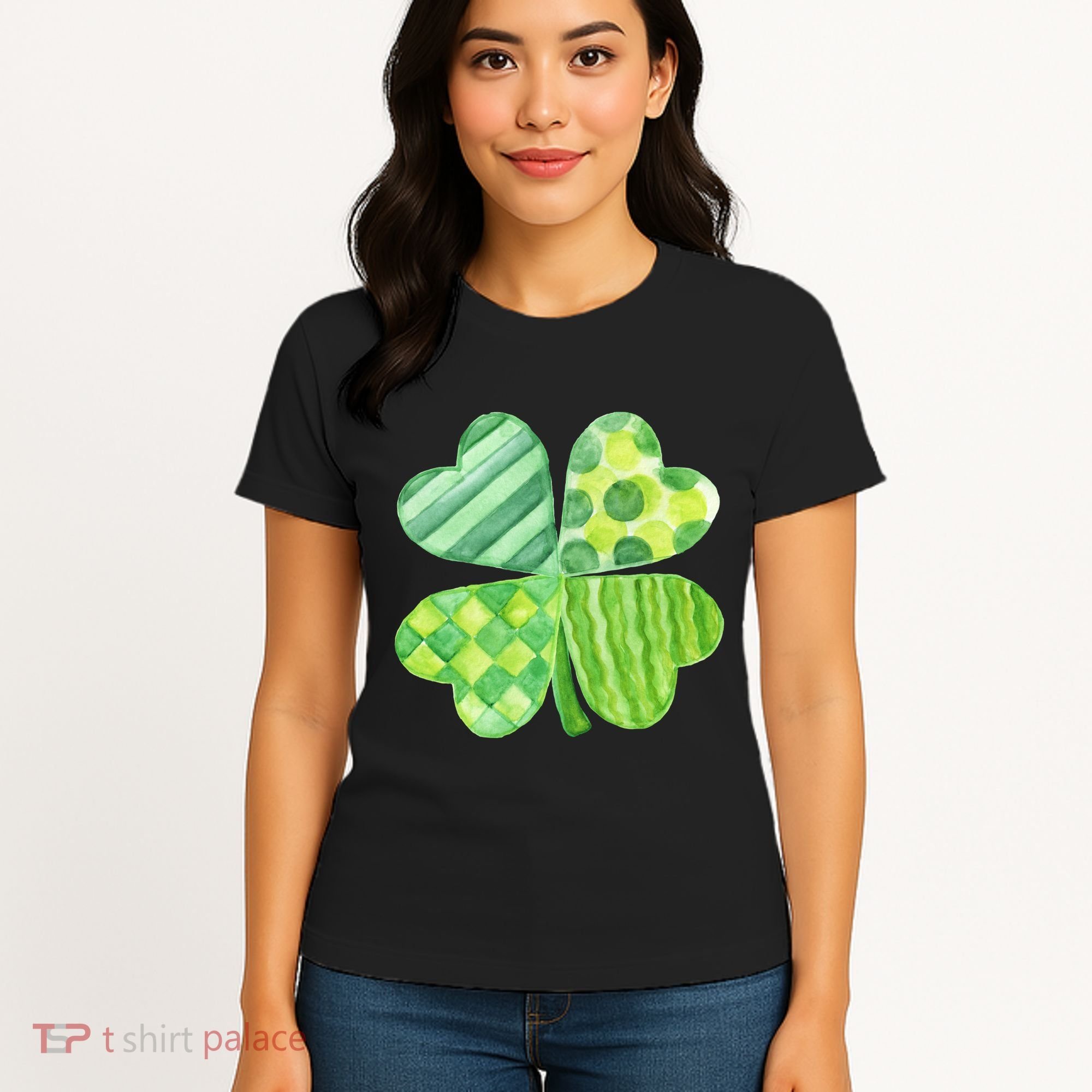 Cute 4 Leaf Clover Irish St Patricks Day Women's T-Shirt