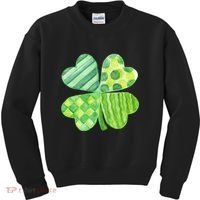 Cute 4 Leaf Clover Irish St Patricks Day Kids Sweatshirt thumb 0