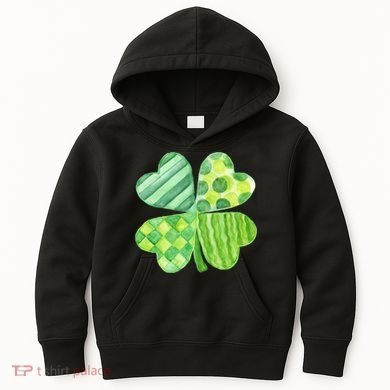 Cute 4 Leaf Clover Irish St Patricks Day Kids Hoodie