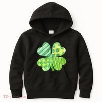 Cute 4 Leaf Clover Irish St Patricks Day Kids Hoodie thumb 0