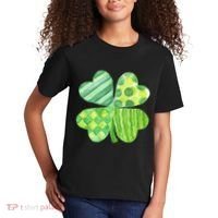 Cute 4 Leaf Clover Irish St Patricks Day Kids T-Shirt thumb 2